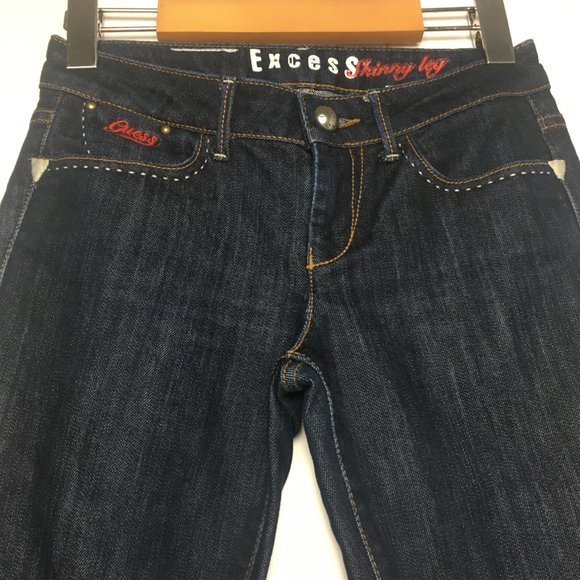 Guess Excess Skinny Leg Dark Wash Denim Size 24 - Picture 3 of 7